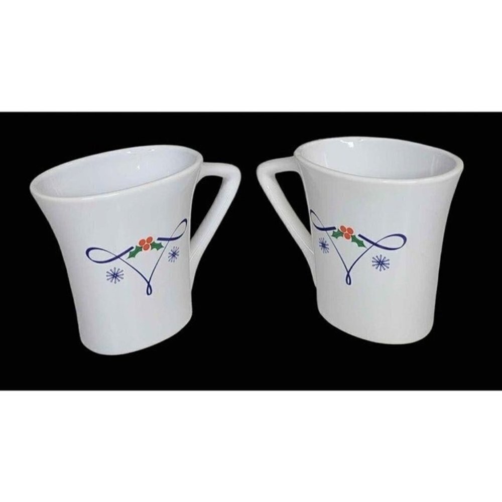 Houston Harvest Purple Swirl Holly Berry Design Set of 2 Cups